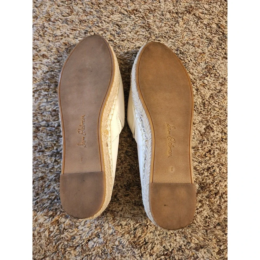 Sam Edelman Kesia White Leather Espadrille Slip On‎ Flats Womens 8M EUR 38
